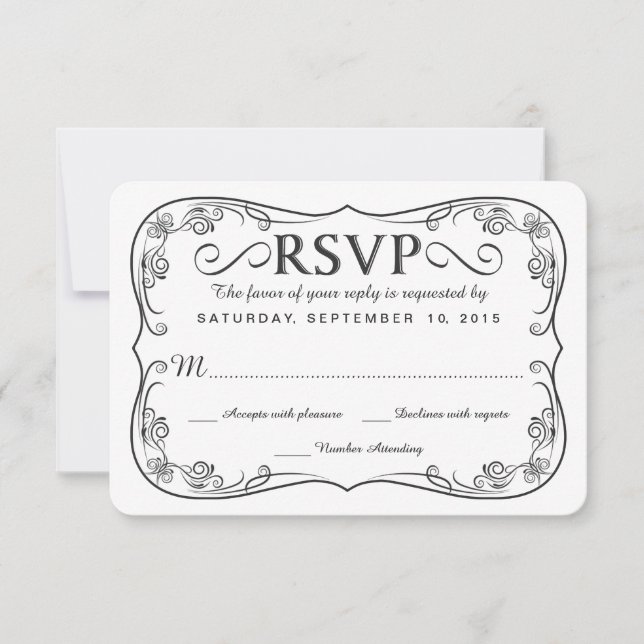 Rustic Black Burlap RSVP Wedding Reply Cards (Front)