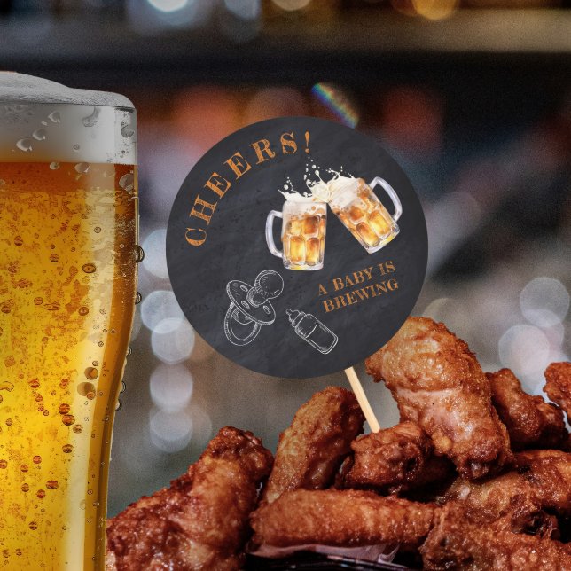 Rustic Black Chalkboard Beer Diaper Party Classic Round Sticker (Rustic Black Chalkboard Beer Diaper Party Classic Round Sticker)