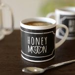 Rustic Black Chalkboard Honeymoon Espresso Cup<br><div class="desc">A cute black and white espresso cup that can be used on your honeymoon. Just add your initials to the entwined hearts</div>
