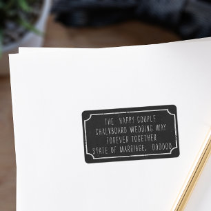 Rustic Black Chalkboard Return Address Labels