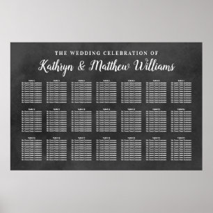 Rustic Black Chalkboard Wedding Celebration Poster