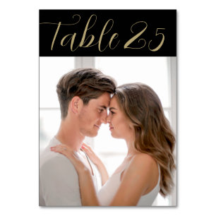 Rustic Black Chalkboard Wedding Photo Table Number