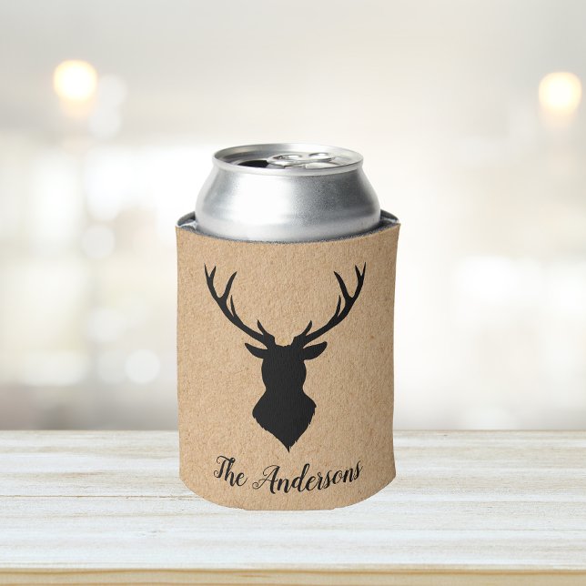 Rustic Black Deer | Kraft | Family Name Can Cooler (Creator Uploaded)