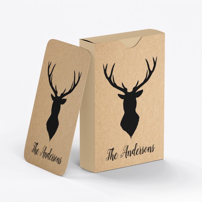 Rustic Black Deer | Kraft | Family Name Playing Cards (Creator Uploaded)
