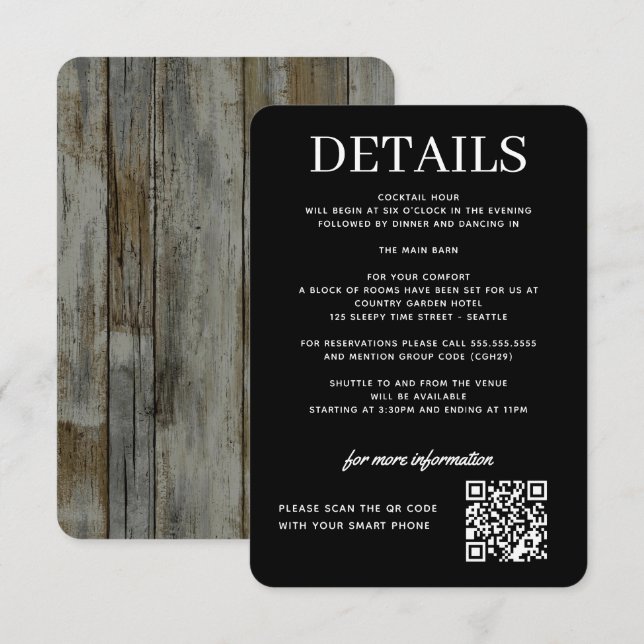Rustic Black Forest Enclosure Card (Front/Back)
