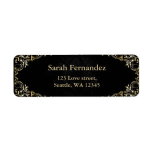 rustic Black gold frame label