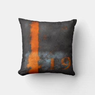 Rustic Black Grey Orange with a stripe and 19 Cushion