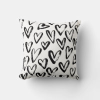 Rustic Black Hearts Monochrome Pattern
