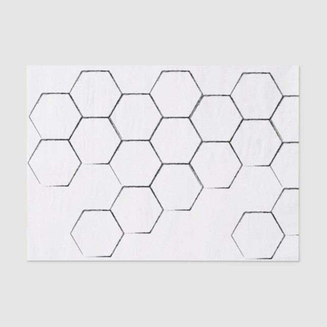 Rustic Black Honeycomb Print Tissue Paper (Front)