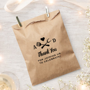 Rustic Black I Do BBQ Thank You Kraft Wedding Favour Bags