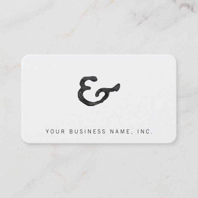 Rustic Black Letterpress Ampersand Business Card (Front)
