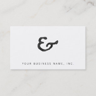 Rustic Black Letterpress Ampersand Business Card