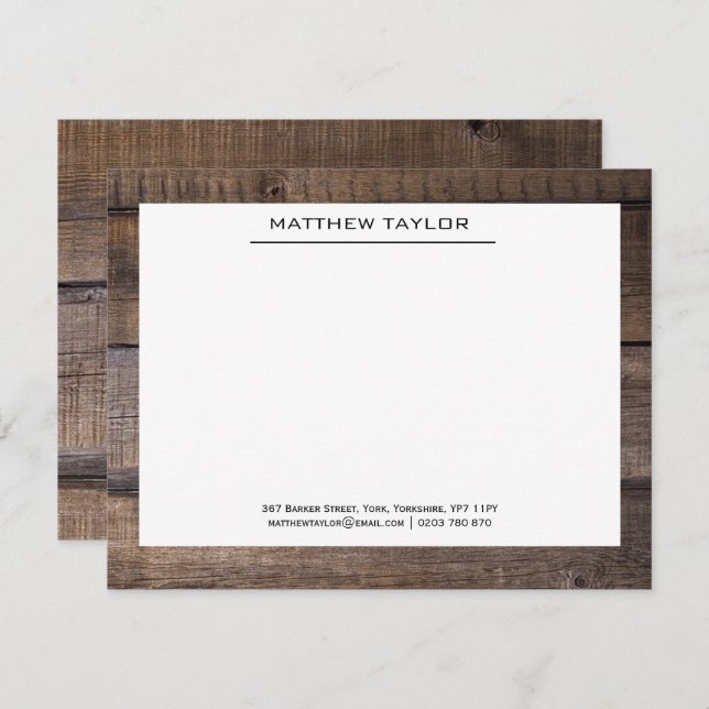 Rustic Black Lined Professional Business   Card (Front/Back)