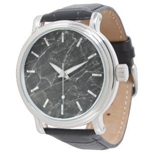 Rustic Black Marble Texture Watch