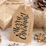 Rustic Black Merry Christmas Gift Tags<br><div class="desc">For a Rustic and minimalist appearance that is ideal for your Christmas holiday gifts,  check out these classy and subtle Rustic holiday gift tags with trendy Black writing</div>