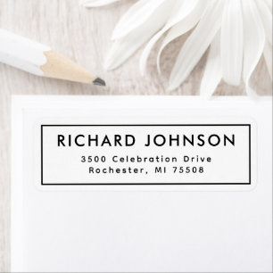 Rustic Black  Minimalist Elegant Return Address