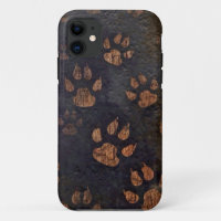 Rustic Black Paw Pattern