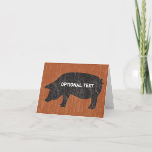 Rustic Black Pig Card