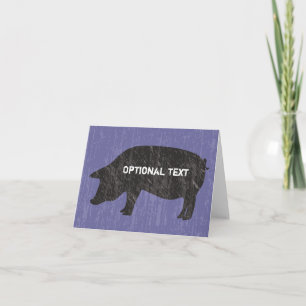 Rustic Black Pig Card