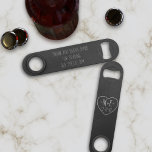 Rustic Black Thank You Wedding Bar Key<br><div class="desc">Speed bottle openers are a perfect wedding favor to say thank you for being there on your special day. For bridesmaids,  groomsmen and everyone else.  Add your initials and special date to the chalky heart and on the reverse,  add a short thank you (max 3 lines).</div>