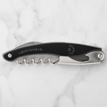 Rustic Black & White Antler Custom Groomsmen Gift