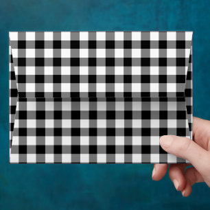 Rustic Black White Chequered Gingham Pattern Envelope