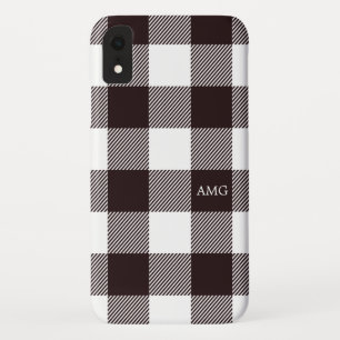 Rustic Black & White Chequered Tartan Plaid Case-Mate iPhone Case
