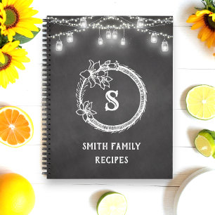 Rustic Black White Wedding Recipe Notebook