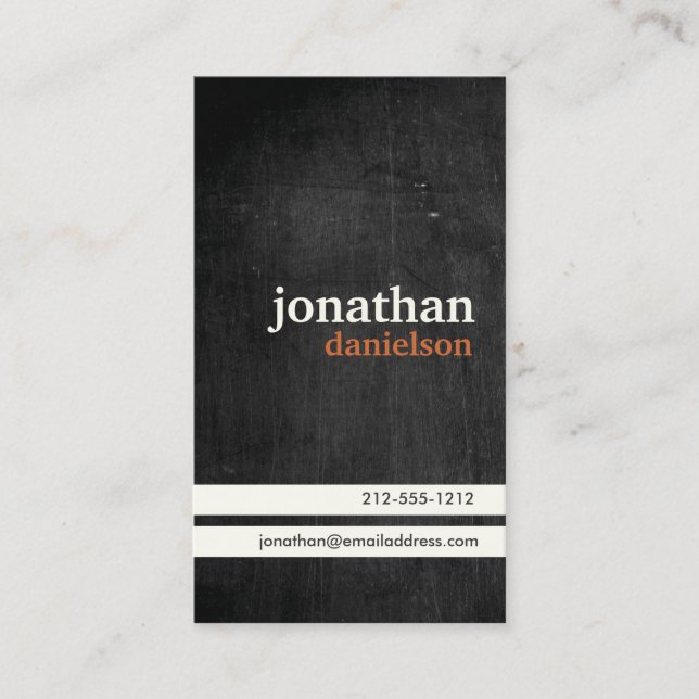 Rustic Black Wood Business Card (Front)
