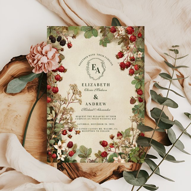 Rustic Blackberry Vineyard Wedding Invitation (Creator Uploaded)