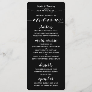 Rustic Blacksmith Calligraphy Black White Menu