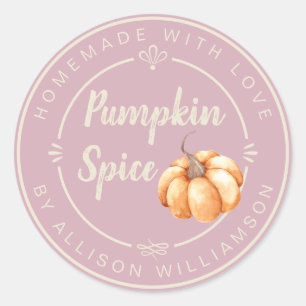Rustic Bleached Mauve Pumpkin Spice Homemade Classic Round Sticker