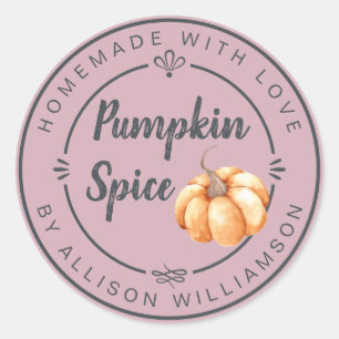 Rustic Bleached Mauve Pumpkin Spice Homemade Classic Round Sticker