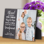 Rustic Blessed Grandparents Personalized Photo Plaque<br><div class="desc">Celebrate your grandparents with a custom photo plaque. This unique grandparents quote plaque is the perfect gift whether its a birthday, Grandparents day or Christmas. We hope your special keepsake grandparent gift will become a treasured keepsake for years to come. . Quote " Blessed are those who Spoil & Snuggle,...</div>