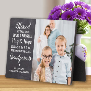 Rustic Blessed Grandparents Personalized Photo Plaque