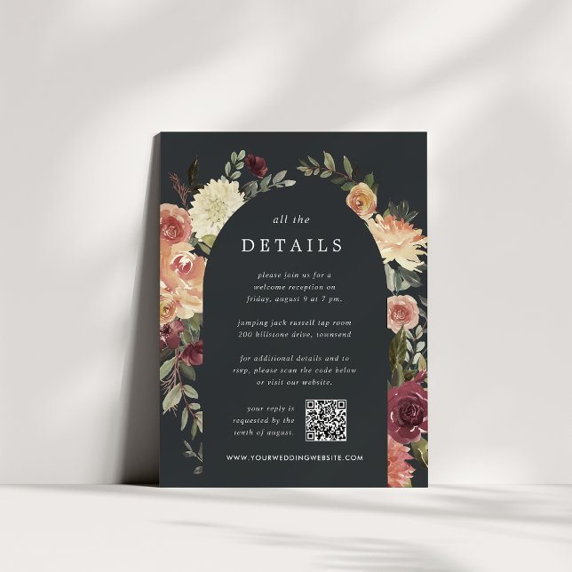Rustic Bloom All-in-One Wedding Details Enclosure Card (Creator Uploaded)