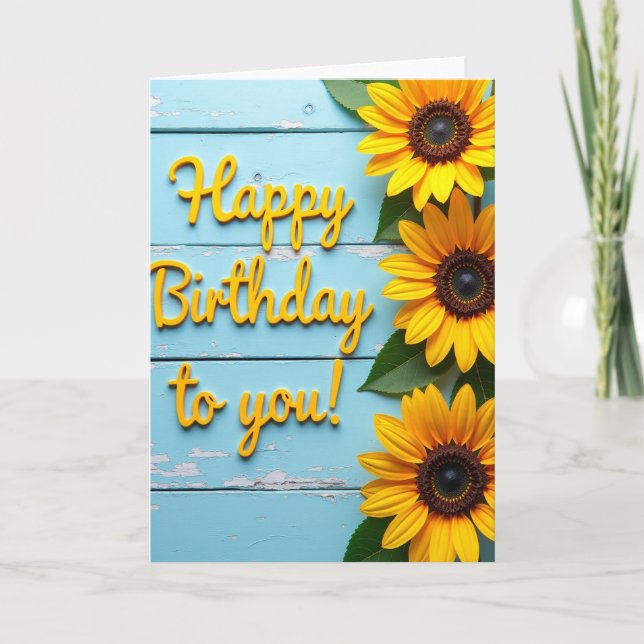 Rustic Bloom Birthday Card (Front)