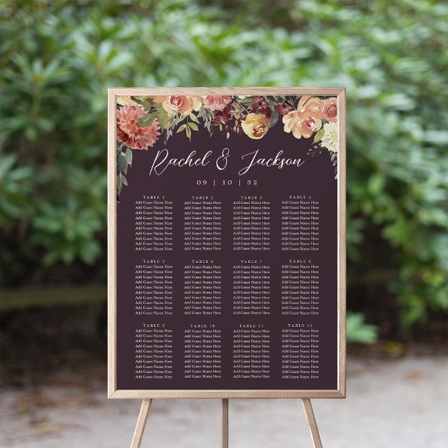 Rustic Bloom Floral Wedding Seating Chart (Creator Uploaded)