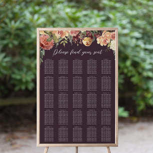 Rustic Bloom Floral XL Wedding Seating Chart