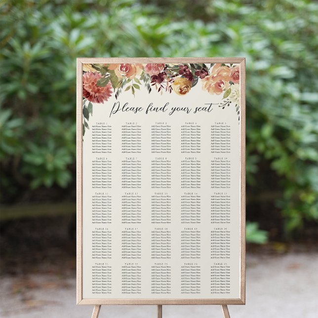 Rustic Bloom Floral XL Wedding Seating Chart (Creator Uploaded)