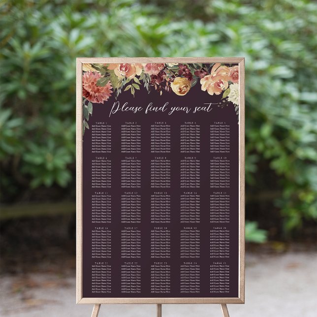 Rustic Bloom Floral XL Wedding Seating Chart (Creator Uploaded)