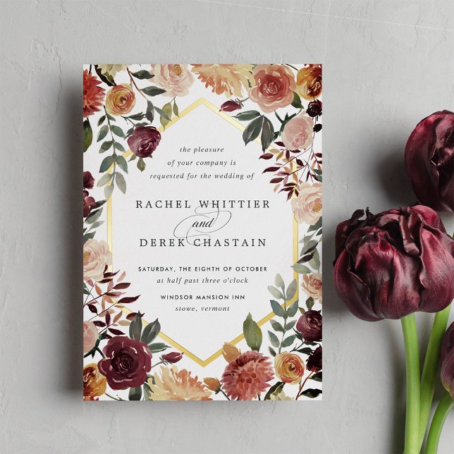 Rustic Bloom Geometric Watercolor Floral Wedding (Creator Uploaded)