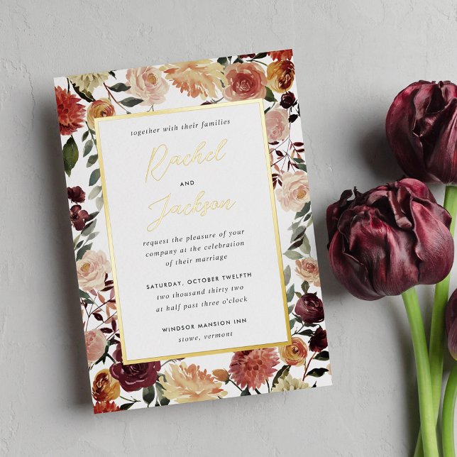 Rustic Bloom Geometric Watercolor Floral Wedding (Creator Uploaded)