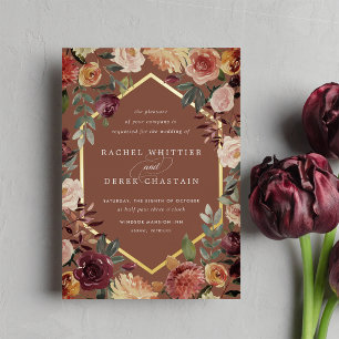 Rustic Bloom Geometric Watercolor Floral Wedding