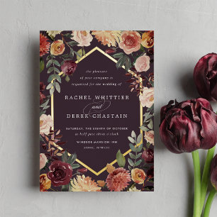 Rustic Bloom Geometric Watercolor Floral Wedding