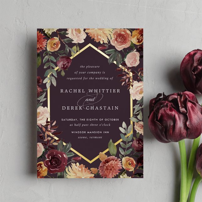 Rustic Bloom Geometric Watercolor Floral Wedding (Creator Uploaded)
