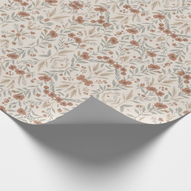 Rustic Bloom Mother’s Day Wrapping Paper (Corner)