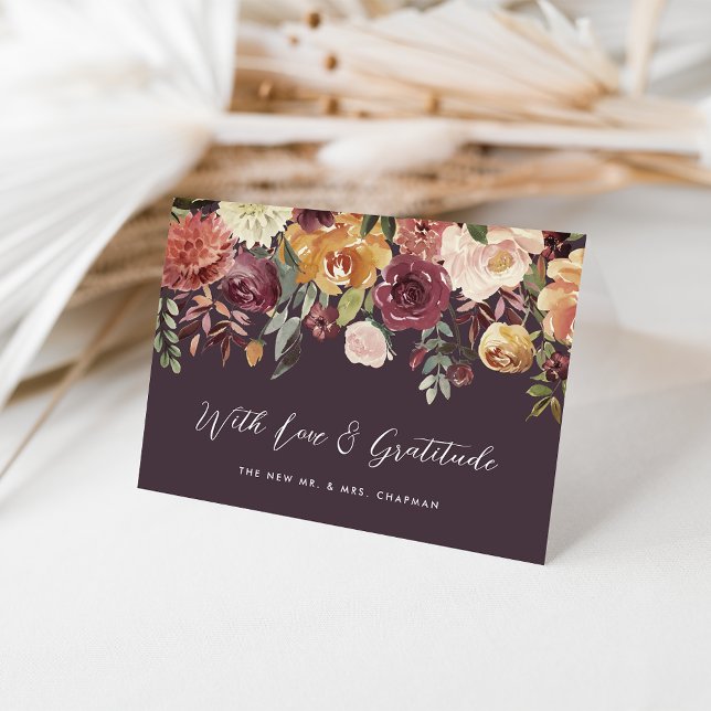 Rustic Bloom Personalised Wedding Thank You Card (Creator Uploaded)