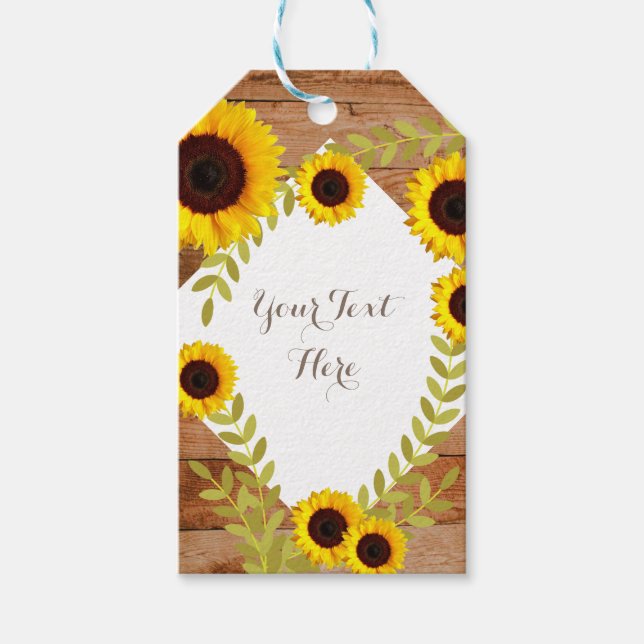 Rustic Bloom Sunflower Gift Tag (Front)