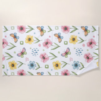 Rustic Bloom Symphony Beach Towel